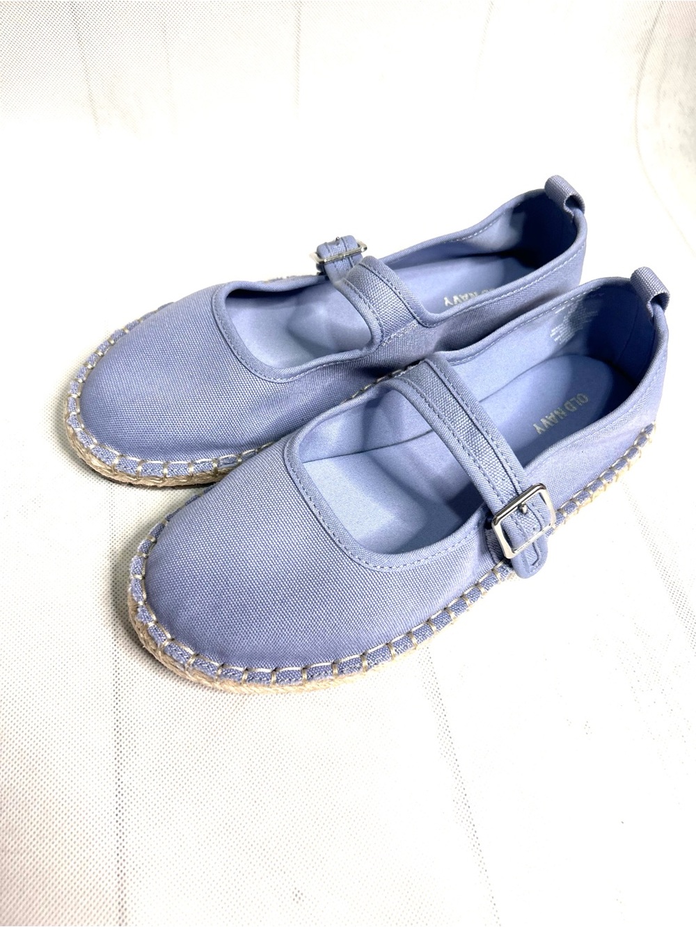Old Navy Lavender Canvas Mary Jane Espadrille Flats Sz 8